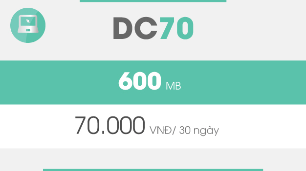 Gói cước DC70 Viettel trọn gói giá 70.000đ