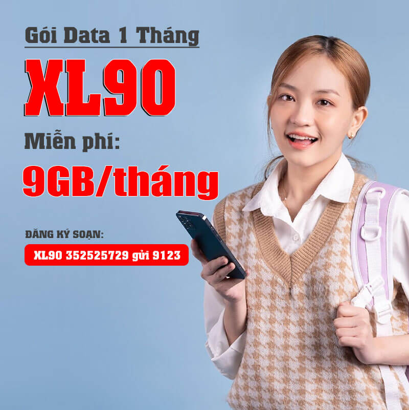 Đăng ký gói XL90 Viettel siêu ưu đãi 9GB giá chỉ 90.000đ
