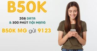 Gói B50K Viettel miễn phí 300 phút nội mạng & 2GB Data/tháng