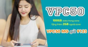 Gói VPC50 Viettel ưu đãi 102GB cho khách hàng tại Vĩnh Phúc