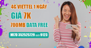 Cách đăng ký 2 gói 4G Viettel 1 ngày 7k ưu đãi 350MB, 700MB Data