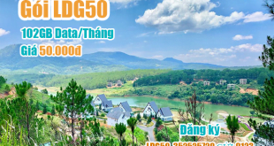 Gói LDG50 Viettel miễn phí 102GB cho khách hàng tại Lâm Đồng