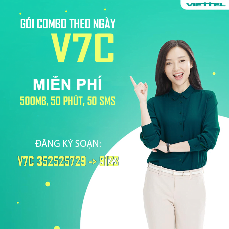 Đăng ký gói combo V7C Viettel nhận ưu đãi 3 trong 1