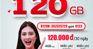 Gói V120N Viettel miễn phí 120GB/Tháng giá rẻ chỉ 120k