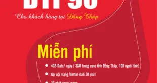 Gói DTP90 Viettel Miễn phí 4GB/ngày giá 90k 1 tháng cho KH Đồng Tháp
