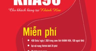 Gói KHA90 Viettel Miễn phí 4GB/ngày giá 90k 1 tháng cho KH Khánh Hòa