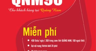 Gói QNM90 Viettel Miễn phí 4GB/ngày giá 90k 1 tháng cho KH Quảng Nam