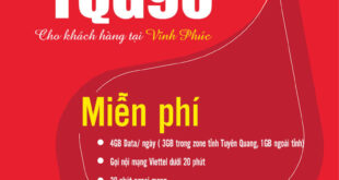 Gói TQG90 Viettel Miễn phí 4GB/ngày giá 90k 1 tháng cho KH Tuyên Quang