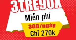 Gói 3TRE90X Viettel miễn phí 270GB giá rẻ 270k 3 tháng