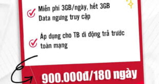 Gói 6SD150 Viettel miễn phí 3GB 1 ngày giá rẻ chỉ 900k 6 tháng