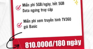 Gói 6SD135 Viettel miễn phí 5GB/ngày giá rẻ chỉ 810k 6 tháng