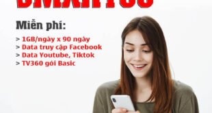 Gói 3MXH100 Viettel miễn phí 1GB/ngày và Data Facebook, Tiktok, Youtube 3 tháng