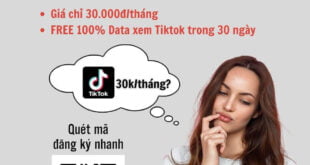 Gói T30 Viettel miễn phí 100% data Tiktok giá rẻ chỉ 30k 1 tháng