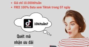 Gói T1 Viettel miễn phí 100% data Tiktok giá rẻ chỉ 3k/ngày