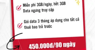 Gói 3SD150 Viettel miễn phí 3GB 1 ngày giá rẻ chỉ 450k 3 tháng