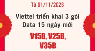 Từ 01/11/2023, triển khai 3 gói cước V15B, V25B, V35B miễn phí Data Zalo