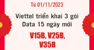 Từ 01/11/2023, triển khai 3 gói cước V15B, V25B, V35B miễn phí Data Zalo